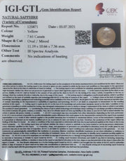 8.44 Ratti Natural Ceylonese Yellow Sapphire with Govt Lab Certificate-(4551)